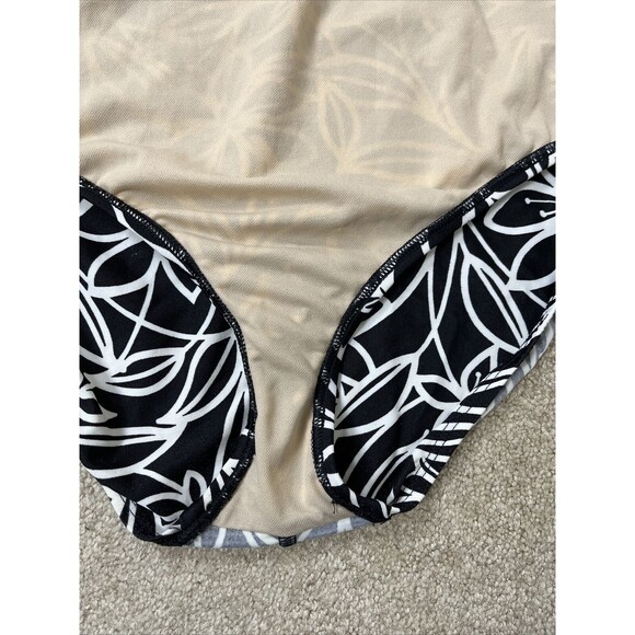 Speedo One Piece Swimsuit Womens Size 18 Black White Floral - Picture 7 of 10